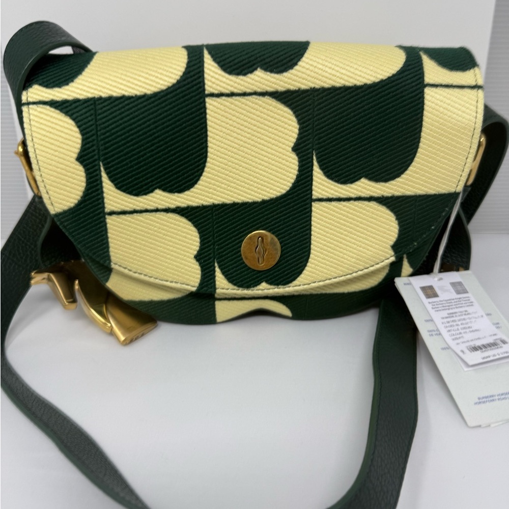 Stylish Green and Cream Women's Bag